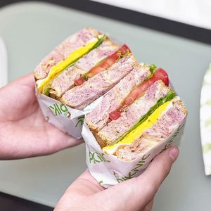 Custom Printed Coated Eco-Friendly Greaseproof Food Grade Wrapping <b>Paper</b> <b>for</b> Sandwich Burger Dessert Bread Recyclable Wax - Product Image 6