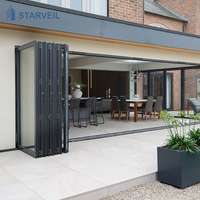 Porte pliante en verre Starveil en aluminium moderne pour entrée de bâtiment commercial, grand projet d'ouverture