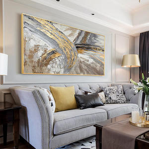 Decorazione Casa Personalizzata, Dipinto a Olio su Tela Astratto con Foglia d'Oro 100% Dipinto a Mano, Grande Formato, Arte Moderna da Parete - Product Image 5