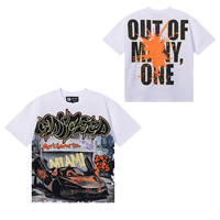 Nouvelle Collection Été Godspeed American High-street Streetwear T-shirt Homme à Manches Courtes en Coton Pur 180g avec Imprimé Lettres Crâne Rock
