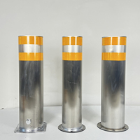 Barrière de stationnement robuste en acier, poteau fixe en acier inoxydable, idéal pour les parkings de supermarchés en bord de route et les autoroutes