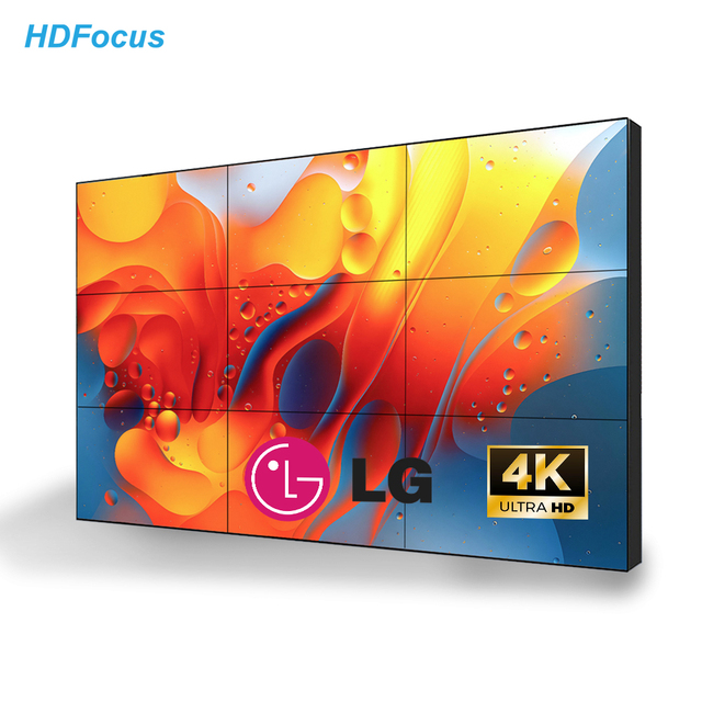 HDFocus 46 49 55 65 Inch High Brightness 2K 4K 0.88mm 1.7mm 1.8mm 2.6mm 3.5mm Bezel Original Panel Split LCD Video Wall Display