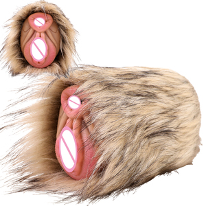 Masturbador abierto <span class=keywords><strong>de</strong></span> vagina <span class=keywords><strong>de</strong></span> silicona GEEBA para hombres, masturbador para hombres en forma <span class=keywords><strong>de</strong></span> vagina animal, juguete sexual <span class=keywords><strong>de</strong></span> burro masturbador peludo - Product Image 1
