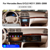 Layar Foforfor 13.1"+12.3" untuk Mercedes Benz E/CLS W211 2005-2008 Carplay Android 15 Radio Mobil Stereo GPS DSP 4G WiFi OEM