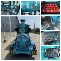Train électrique sans rails Nova Rides 28 places, couleur personnalisée, train touristique sans rails ST-28-S-E, directement de Chine.