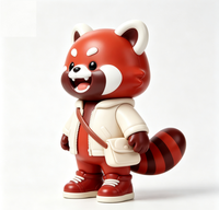 Figura Coleccionable de Panda Rojo Personalizada, Estatua de Dibujos Animados en ABS, Fábrica China OEM, Figura Personalizada para Mercancía de Marca al por Mayor