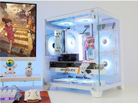 Vente directe personnalisé OEM ODM M-ATX double verre trempé coque d'ordinateur de jeu à vue complète pour les joueurs