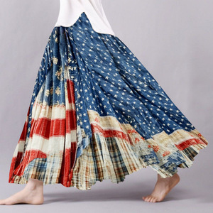 Gran Oferta 2026 Nueva Moda Falda Larga Casual de Algodón con Estampado 3D y Diseño Hueco en Línea A para Mujer, <span class=keywords><strong>Tallas</strong></span> S-5XL - Product Image 2