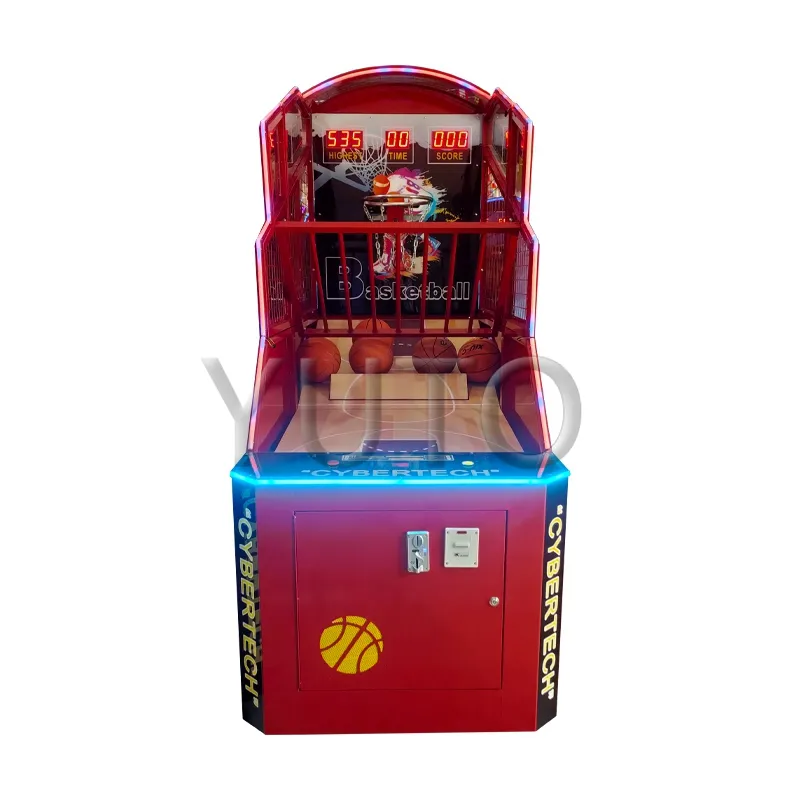 Hot Selling Indoor Sport Amusement Muntautomaten Arcade Kids Rode Nationale Basketbal Machine Sport Game Machines Voor Verkoop