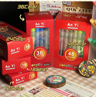 Ensemble de marqueurs acryliques à base d'eau de 48 couleurs, imperméables et résistants à la décoloration, stylos de peinture graffiti de haute qualité pour enfants