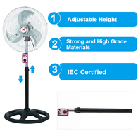 Ventilateurs électriques oscillants de luxe sur pied Ventilateur industriel sur pied de 18 pouces