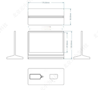 YUANXIAOWEI Kartu Nama Elektronik untuk Rapat, Tablet Nama Elektronik, Layar E-Ink Dua Sisi 7,3 Inci, Resolusi 800x480, USB Tipe-C