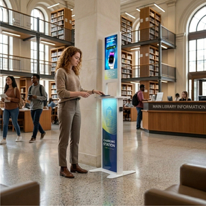 Kiosque de recharge numérique double face AXI 21 pouces en promotion – Station de charge rapide multi-ports - Product Image 4
