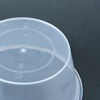 LANKE Récipients alimentaires personnalisés Bol à déjeuner étanche pour micro-ondes 2000ml de forme ronde Bols profonds jetables flexibles transparents