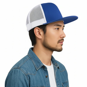 Classic Truck Driver <b>Cap</b> <b>Flat</b> Brim Mesh Breathable Unisex Baseball <b>Cap</b> Summer Sunshade Outdoor Wear - Product Image 1