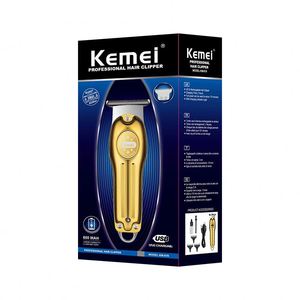 Tondeuse à cheveux Kemei KM-679 USB, corps métallique brossé écologique, pour salon et usage domestique, tête d'huilage automatique, cadeaux promotionnels d'affaires - Product Image 1