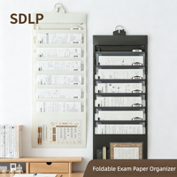 Organisateur de papiers d'examen pliable en plastique, support de rangement multi-niveaux A4 avec crochet pour l'école, la maison et le bureau
