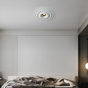 Plafonnier LED Commercial Minimaliste Moderne Encastré pour Bureau, Motif Vague d'Eau en Plâtre, IP44 Anti-Éblouissement, Dimmable, Garantie 3 Ans - Product Image 3