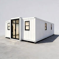 Maison conteneur 20FT, mini-maison préfabriquée avec cuisine, cabane modulaire à double aile, maison préfabriquée pliable et extensible