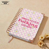 Carnet de notes et journal de planification des objectifs rose, personnalisable, avec spirale, pour 2026 et 2027