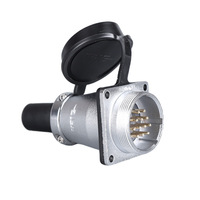 Enchufe de aviación, conector Industrial, enchufe de panel de brida cuadrada, WS28JZQE conector de bayoneta, enchufe impermeable