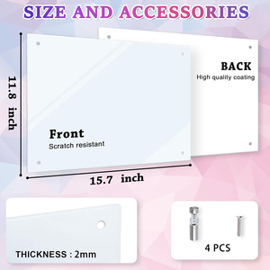 HTPmart 30x40cm <span class=keywords><strong>cadre</strong></span> photo en verre de sublimation blanc <span class=keywords><strong>personnalisé</strong></span> montage mural en verre trempé bricolage <span class=keywords><strong>cadre</strong></span> photo <span class=keywords><strong>affiche</strong></span> pour la décoration intérieure - Product Image 2