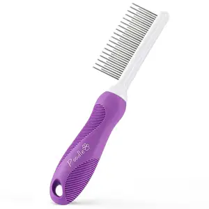 Poodle Pet Detangling Pet Comb with LongcShort Stainless Steel Teeth for Removing Matted Fur Tangles Cat Grooming