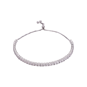Pulsera clásica de media esfera con moissanita y diamantes, de plata 925, para vestir, tipo piercing - Product Image 1