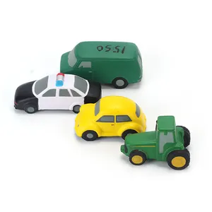 Kunden spezifische PU Schaum Auto Squeeze Stress Spielzeug Kindergarten Kinder Polizeiauto langsam steigende Simulation Auto Spielzeug