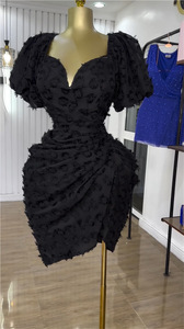 Verano mujer manga corta lado Split fruncido Midi Mini vestido moda Bodycon Sexy Slim Night Club Party Vestidos casuales Vestidos - Product Image 5