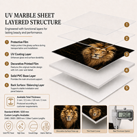 Panneau mural décoratif en PVC anti-UV MORLENX Lion Art, imperméable et facile à nettoyer, idéal pour les murs d'accentuation des halls d'hôtel