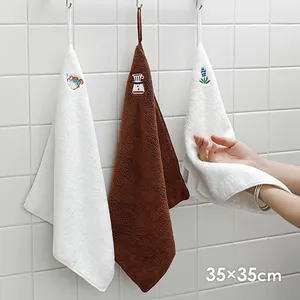 SHIMOYAMA小型珊瑚绒柔软轻薄毛巾无气味洗涤干燥厨房手巾