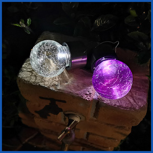Outdoor Solar Crackle Lamp Stainless Steel <b>Waterproof</b> Garden <b>Light</b> 6-12h Lighting Time Manual <b>Switch</b> Model 021 - Product Image 4
