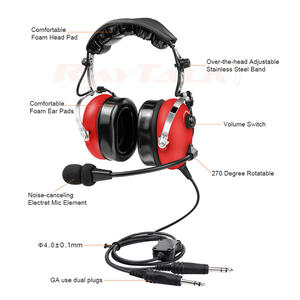 Auriculares de Aviación con Cancelación de Ruido y Micrófono Flexible, Auriculares de Radio Profesionales para Cabina de Avión en Promoción - Product Image 2