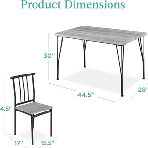 Juego de mesa de comedor rectangular con cuatro sillas, ideal para el hogar y apartamentos pequeños, un producto popular en el comercio electrónico transfronterizo. - Product Image 5