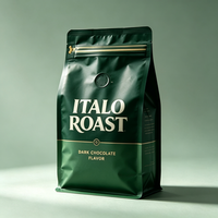 Pochette à café refermable mate de qualité alimentaire |   Sac refermable à fond plat personnalisable pour café, fraîcheur longue durée
