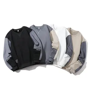 工場直販メンズ長袖Tシャツ2023新デザイン韓国風ラウンドネックメンズプルオーバースウェットシャツ