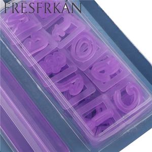 OEM DIY Fashion 3D Handpress Food Grade Plastic Expression Biscuit Tools Albhadet Letter Cutter Holiday Cookie Cutter - Product Image 3