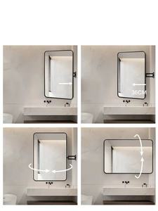 <span class=keywords><strong>Espejo</strong></span> de baño de esquina <span class=keywords><strong>giratorio</strong></span>, colgante de pared, mesa de lavado de inodoro retráctil, <span class=keywords><strong>espejo</strong></span> Feng Shui - Product Image 4
