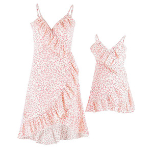 Family Clothes V-neck Sexy Floral Holiday Beach Casual Princess <strong>Dress</strong> Mother <strong>Daughter</strong> <strong>Matching</strong> <strong>Dress</strong> - Product Image 1