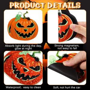 Decoraciones Populares para Fiestas de Halloween: Calabaza Brillante, Murciélago, Imán para Refrigerador, Calcomanía para Coche, Decoración para Buzón, para Comercio Transfronterizo - Product Image 6