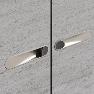 Modern <b>Cabinet</b> Door Concealed Handle Oval Zinc Alloy Minimalist Design Drawer Hardware Easy Installation - Product Image 2