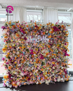 ชุดสีเพิ่มบรรยากาศดี8 * 8FT ฉากหลังติดผนังดอกไม้แผงติดผนังดอกไม้สีสันสวยงามสำหรับออกนอกบ้านในฤดูใบไม้ผลิ - Product Image 3