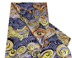 ผ้าขี้ริ้วจากขี้ผึ้งกลิตเตอร์และของตกแต่งสีทองสไตล์แอฟริกันปาญ่ - Product Image 1
