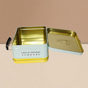 Hot Sale Metal <span class=keywords><strong>Tin</strong></span> Can for Food Impressão Personalizada Lunch <span class=keywords><strong>Tin</strong></span> <span class=keywords><strong>Box</strong></span> Com Tampa Retangular Handle Metal Packaging Container - Product Image 3