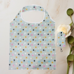Sac de courses pliable avec logo imprimé, grand cabas de supermarché portable et pliable, en polyester écologique, sac fourre-tout à main en stock - Product Image 2