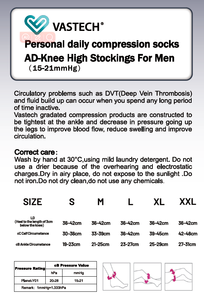 Personal Daily <strong>Compression</strong> <strong>Stocking</strong> For Man Knee High Medical-Class For Chronic Venous Insufficiency Open Toe Class 15-21mmHg - Product Image 4