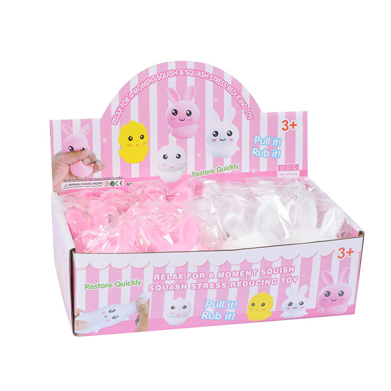 Cartoon Animal Silicone Decompression Squishy Exclusive TRP Creative Music Flour Rabbit Toy Novelty PU Cross-Border for Boys