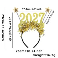 HLC 2027 Bandeaux de fête de Noël, Lunettes de soleil Bonne Année, Kits de photomaton festifs, Accessoires décoratifs pour cheveux du réveillon du Nouvel An
