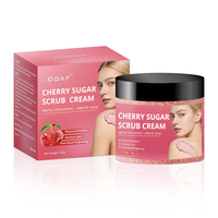 Natural Cherry Coffee Avocado Sugar Scrub Cream Plant Based Exfoliating Sea Salt Cane Sugar Glycerin Moisturizing Body Scrub